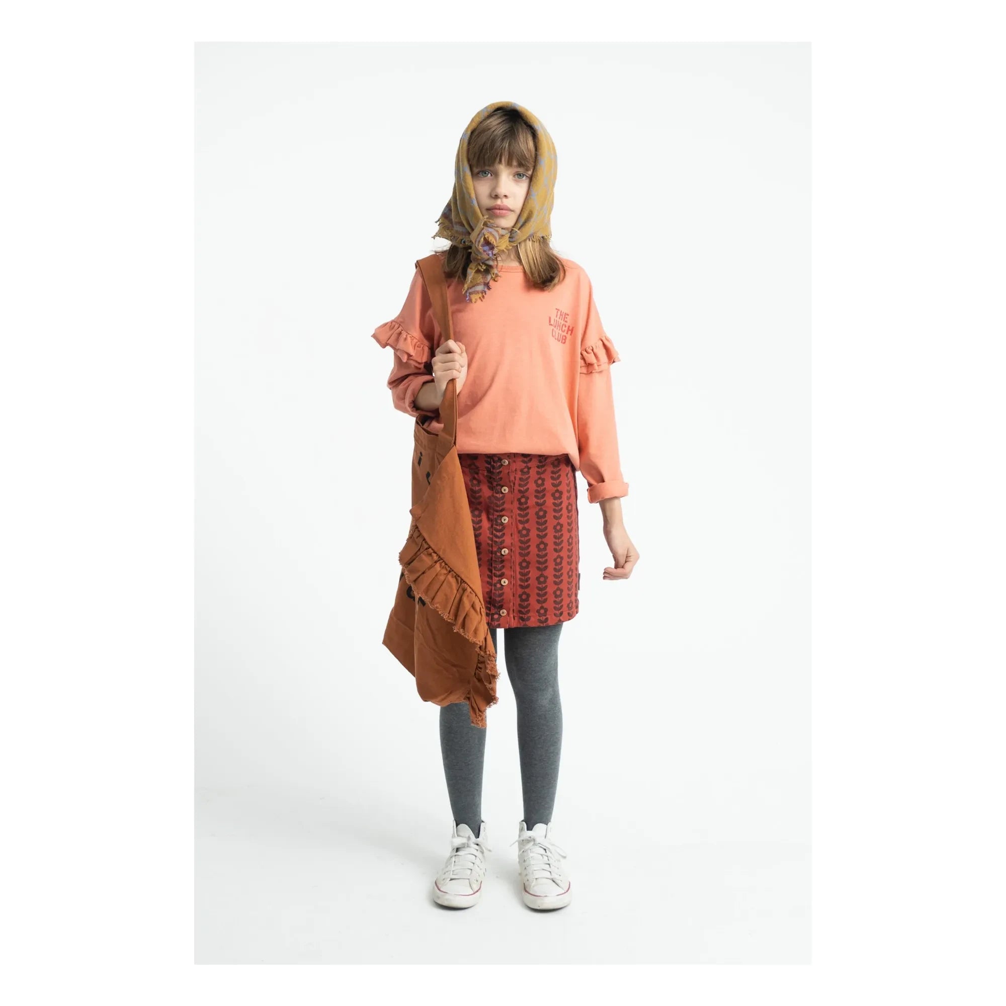 Piupiuchick - Organic Cotton Floral Skirt | Burgundy