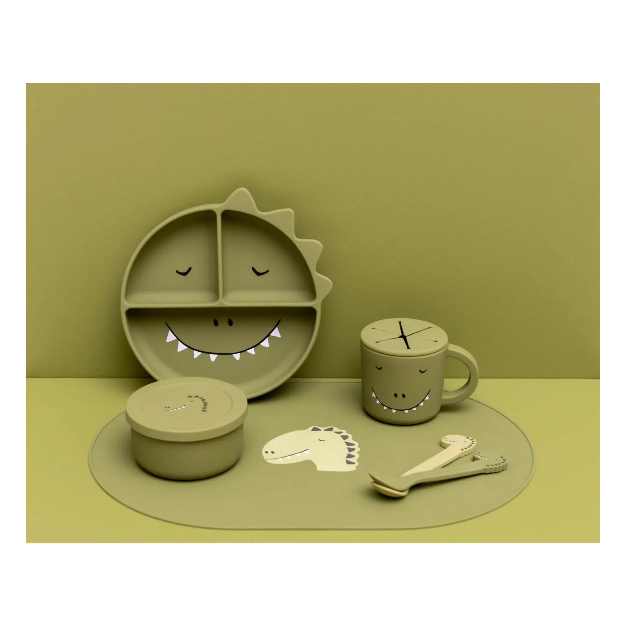 Trixie - Mr. Dino Silicone Spoons - 2-piece Set | Green