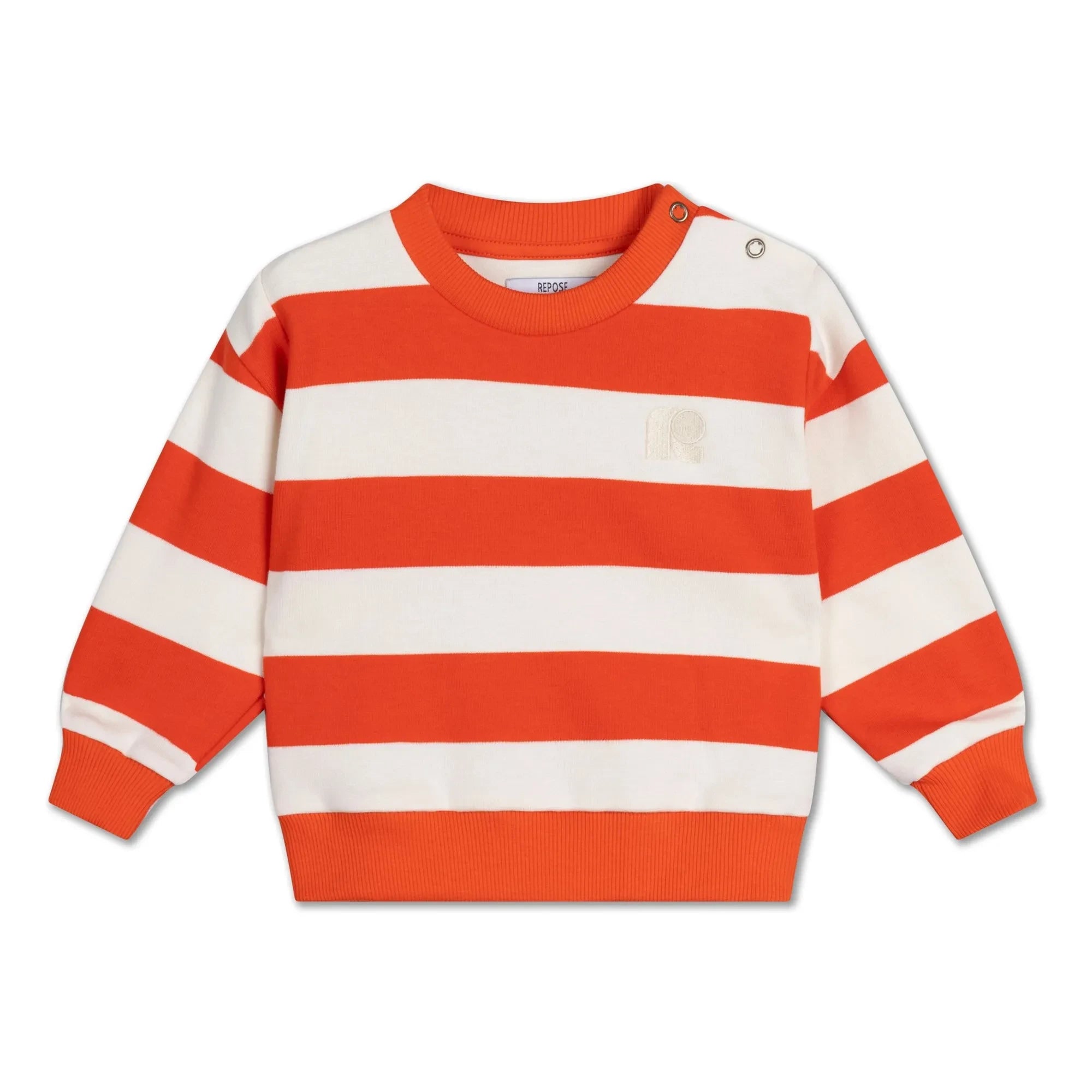Repose AMS - Cozydrop Striped Organic Cotton Sweatshirt | Orange