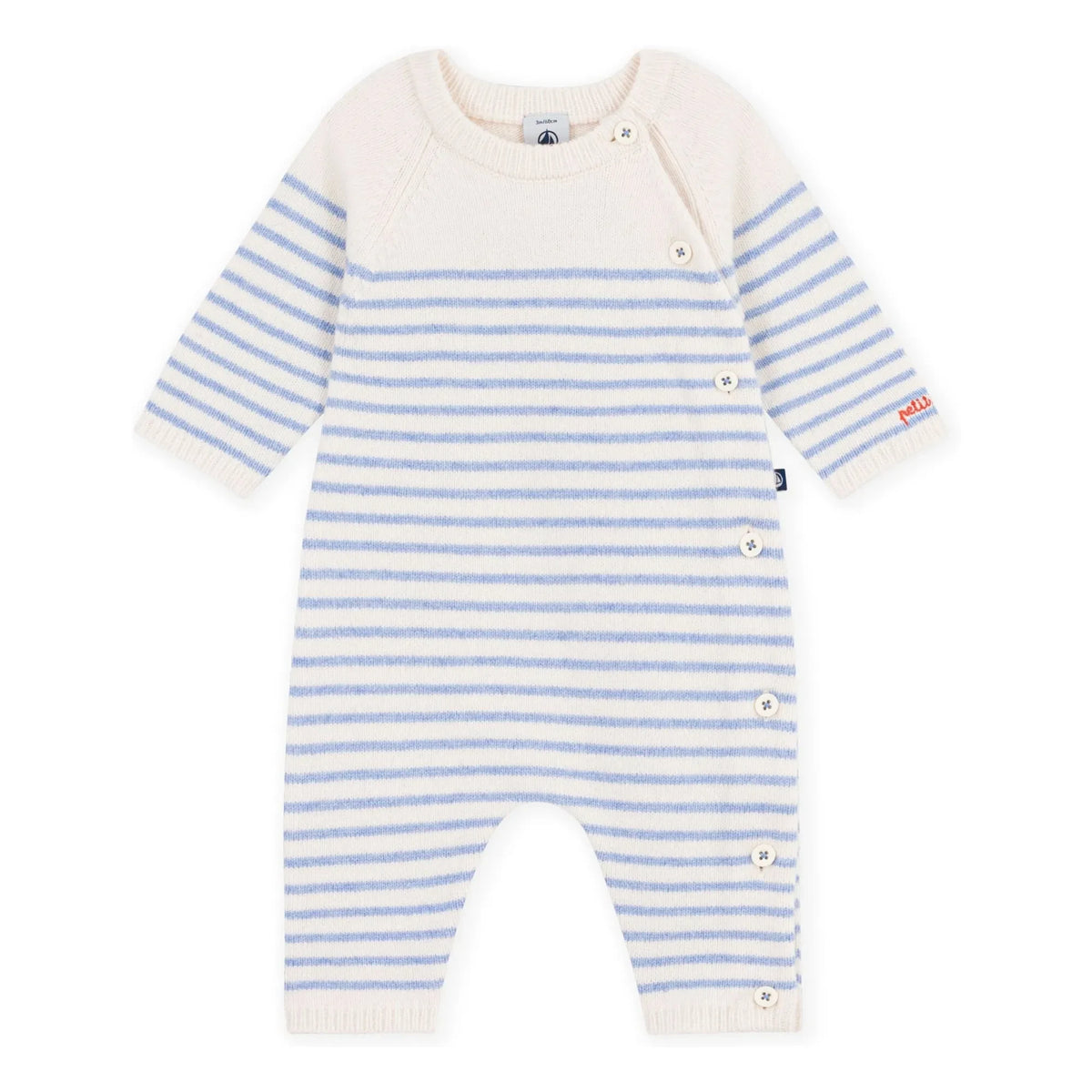 Petit Bateau - Striped Wool Romper | Ecru