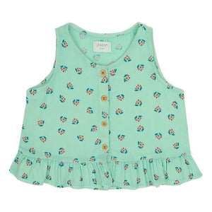 Jenest - Sofie Fleuri Organic Cotton Top | Turquoise