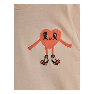 Mini Rodini - Organic Cotton Heart T-shirt | Powder Pink