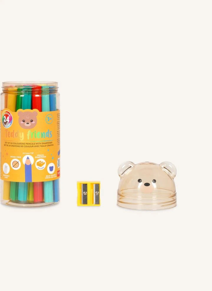 Legami - 24-Piece Teddy Friends Colored Pencil Set