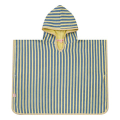Jera Mini - Striped Terry Poncho | Light Yellow