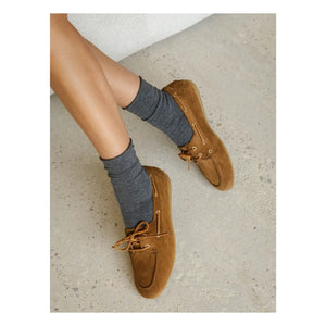 Bobbies - Betsy Suede Boat Shoes | Camel