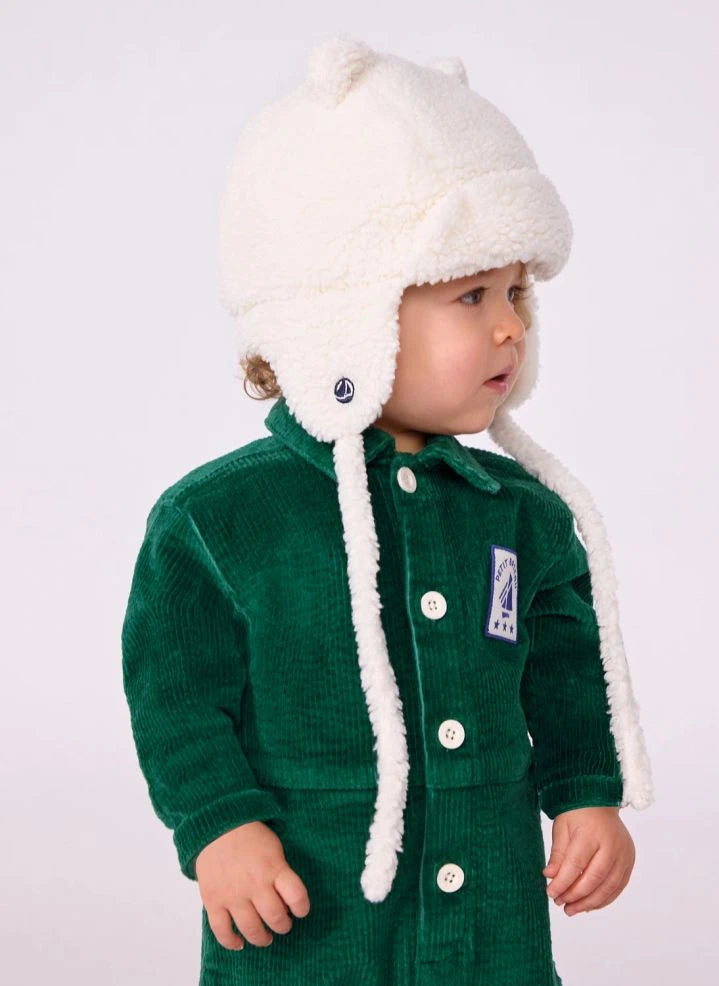 Petit Bateau - Sherpa Chapka with Earflaps | Ecru