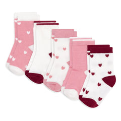 Petit Bateau - Pack of 5 Baby Heart Socks | Pink