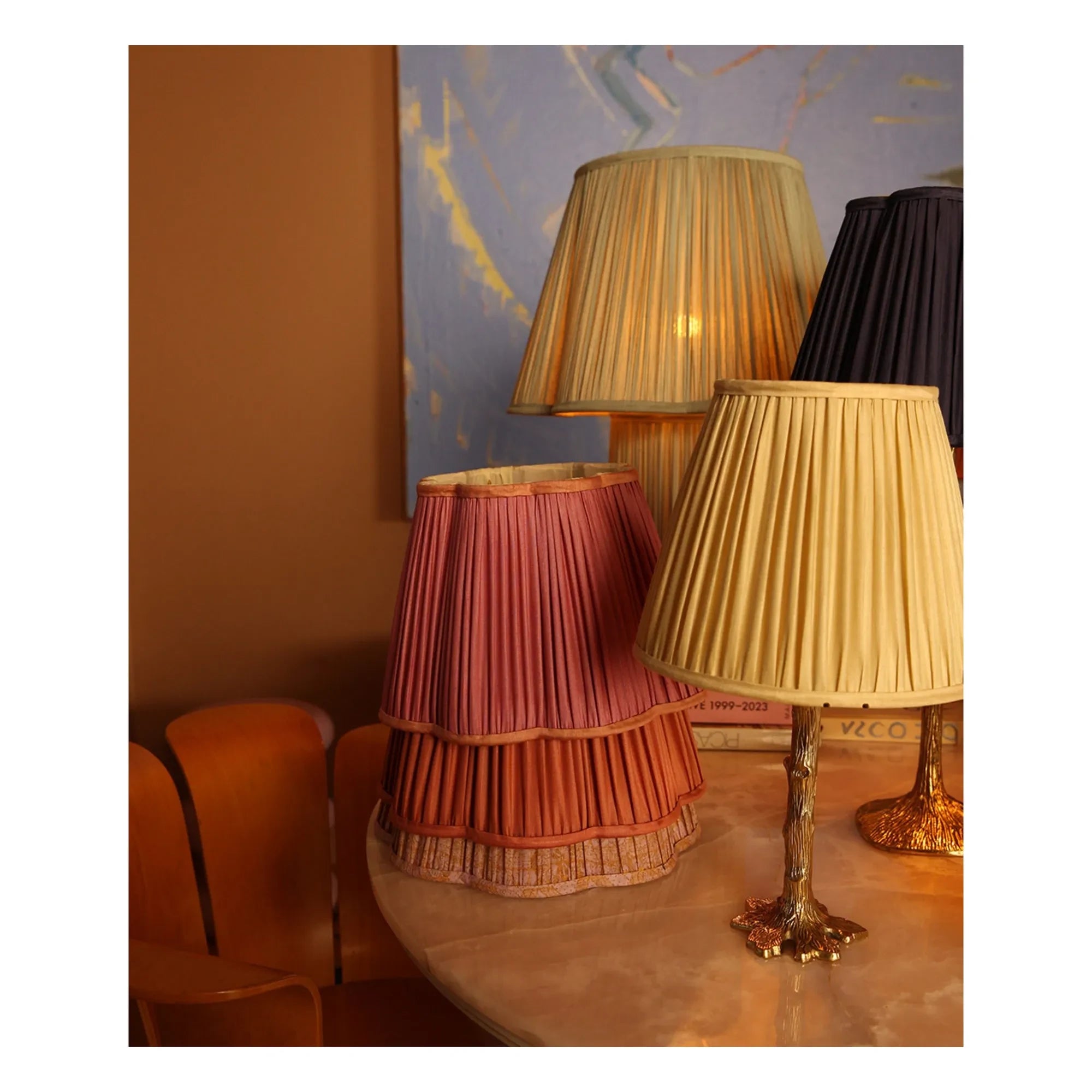 Doing Goods - Diya Silk Lampshade | Fuchsia