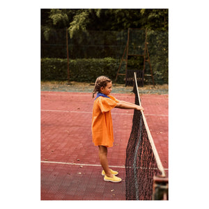 Arsène et Les Pipelettes - Organic cotton voile ruffled dress | Orange