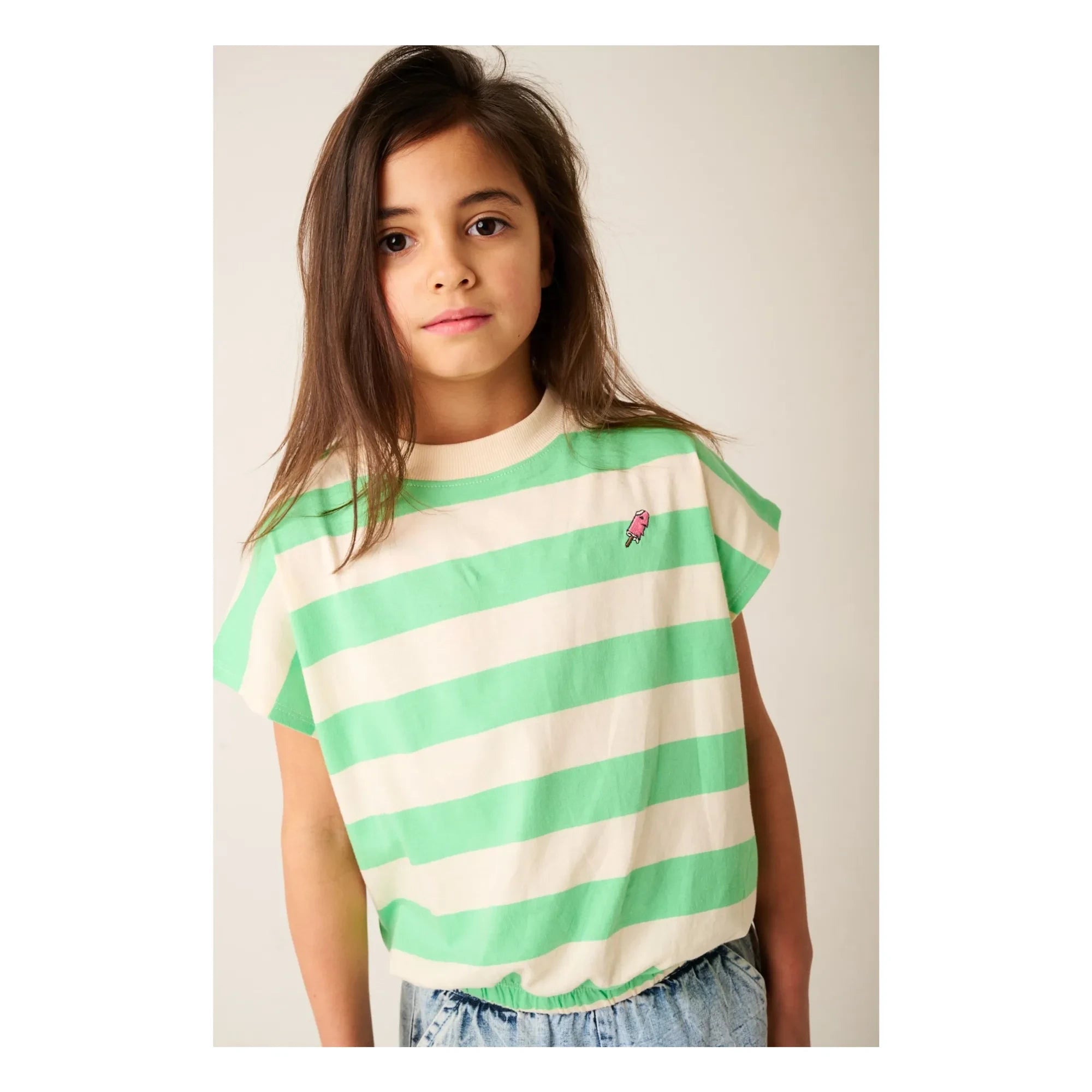 Tumble N'Dry - Colatina Oversized Striped Organic Cotton T-Shirt | Green