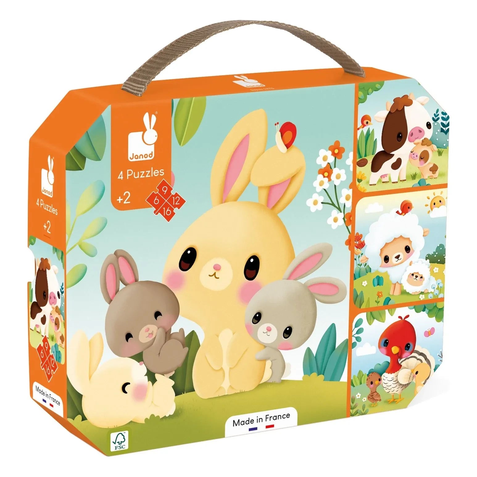 Janod - Evolutionary puzzles Farm animals - 4 puzzles