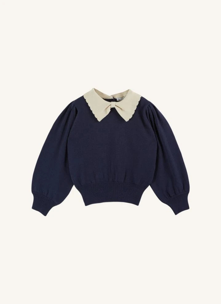 Emile et Ida - Porcelain-collared sweater | Navy