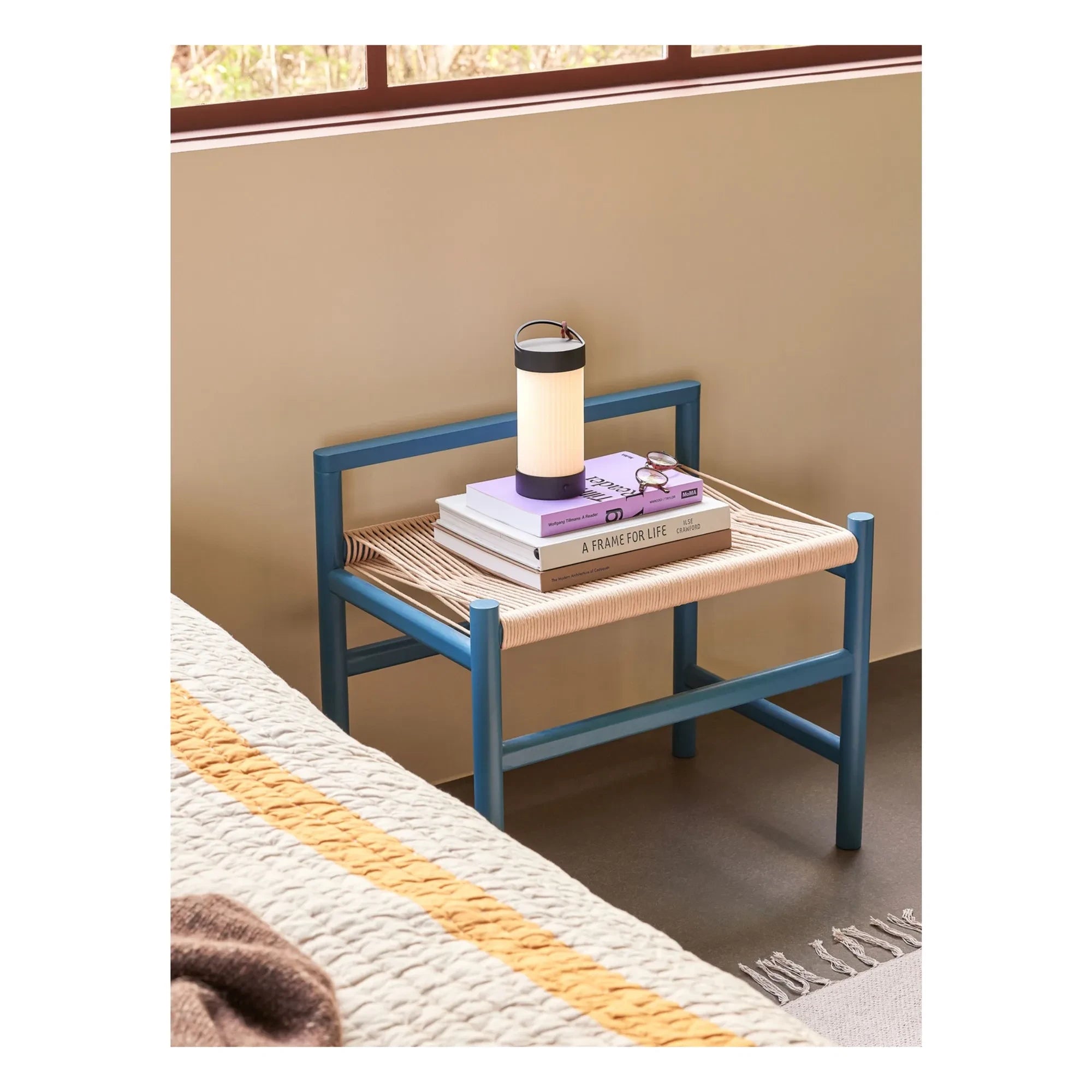 Hübsch - Heritage Oak Bench | Petrol Blue
