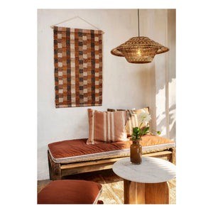 Madam Stoltz - Striped cushion cover | Brown