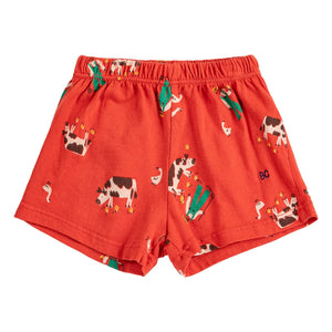 Bobo Choses - Organic Cotton Farm Shorts | Red