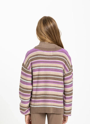 Smallable Kid - Shelly Striped Wool Sweater | Pink