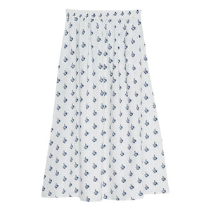 the new society - Melissa Fleurie Linen Skirt | Light Blue