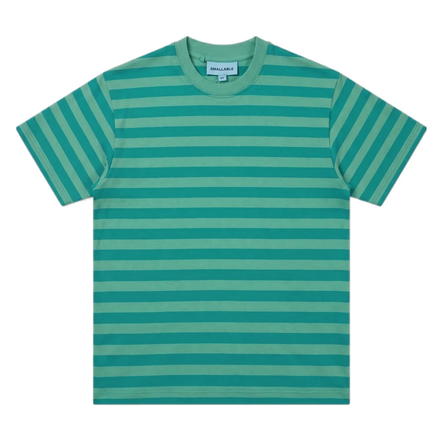 Smallable Kid - Nils Striped Organic Cotton T-shirt | Emerald green