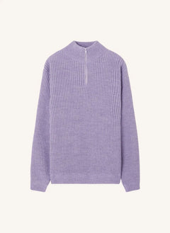 American Vintage - Crashway Wool and Alpaca Zip Sweater | Lilac