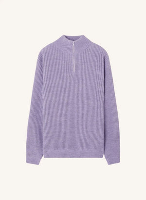 American Vintage - Crashway Wool and Alpaca Zip Sweater | Lilac