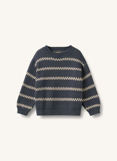 Wheat - Harlow Organic Cotton Jacquard Sweater | Ecru