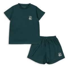 Konges Sløjd - Bolt Recycled Fiber T-Shirt and Shorts Set | Dark Green