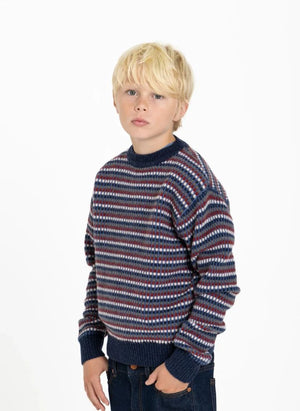 Finger in the nose - Mathis Jacquard Merino Wool Sweater | Indigo Blue