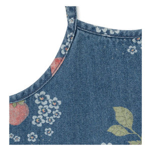Konges Sløjd - Denim Strawberry Organic Cotton Dress | Blue