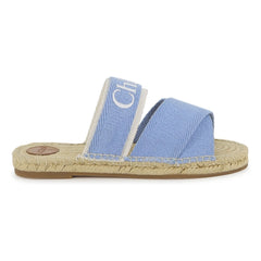 Chloé - Logo Denim Sandals | Blue
