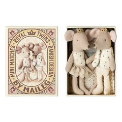 Maileg - Royal Twins Boxed Mice | White