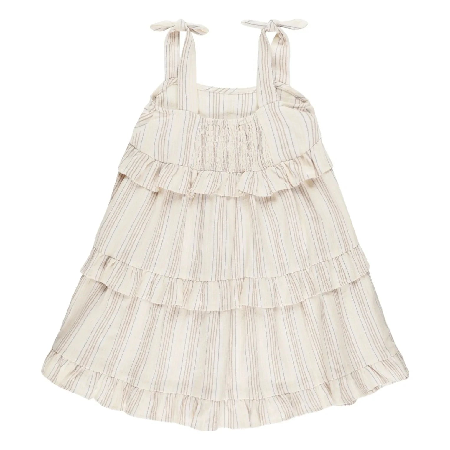 Rylee + Cru - Striped Ruffled Dress | Off-White