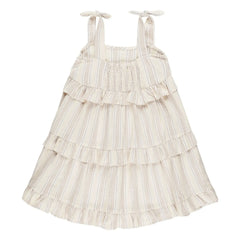 Rylee + Cru - Striped Ruffled Dress | Off-White