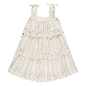 Rylee + Cru - Striped Ruffled Dress | Off-White