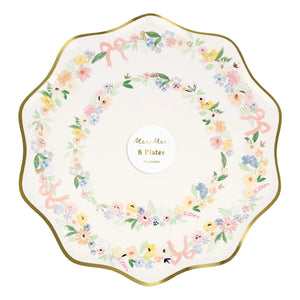 Meri Meri - Pastel Bahar Çiçekli Tabaklar - 8'li Set