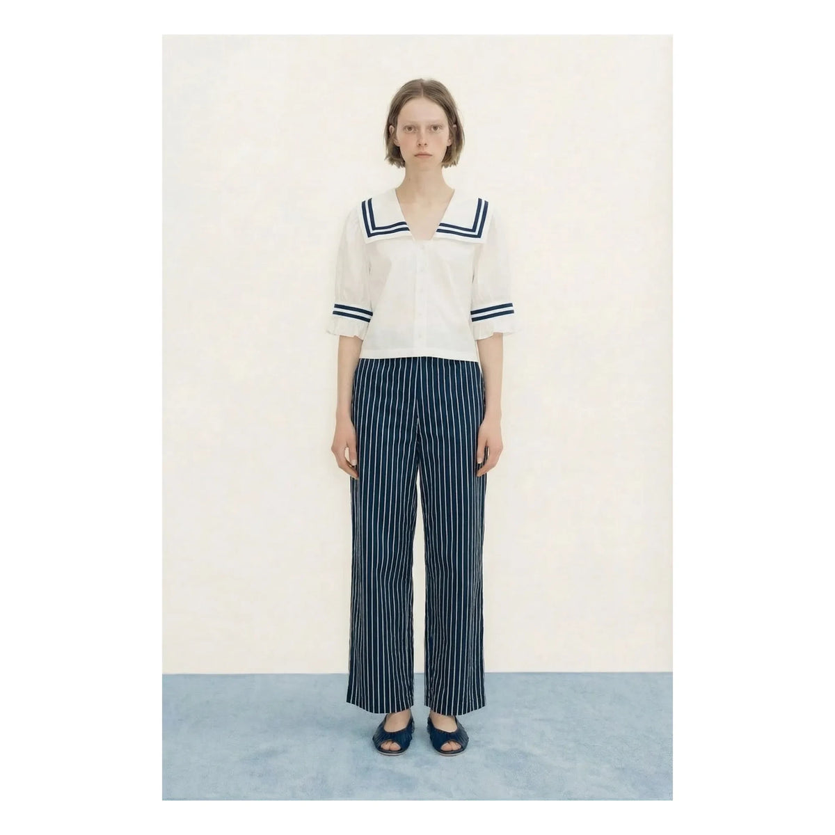 The Tiny Big Sister - Linen and Cotton Ruffled Blouse | Off White