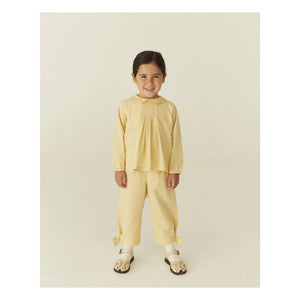 Copenhagen Colors - Organic Cotton Gathered Blouse | Pale yellow