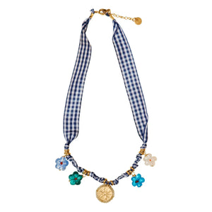 Palas - Tablecloth necklace | Blue