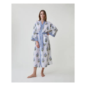 Scarlette Ateliers - Clark Poppy Desenli Kimono | Beyaz