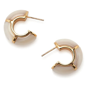 Lizzie Fortunato - Zellige Hoop Earrings with Pearl Detail