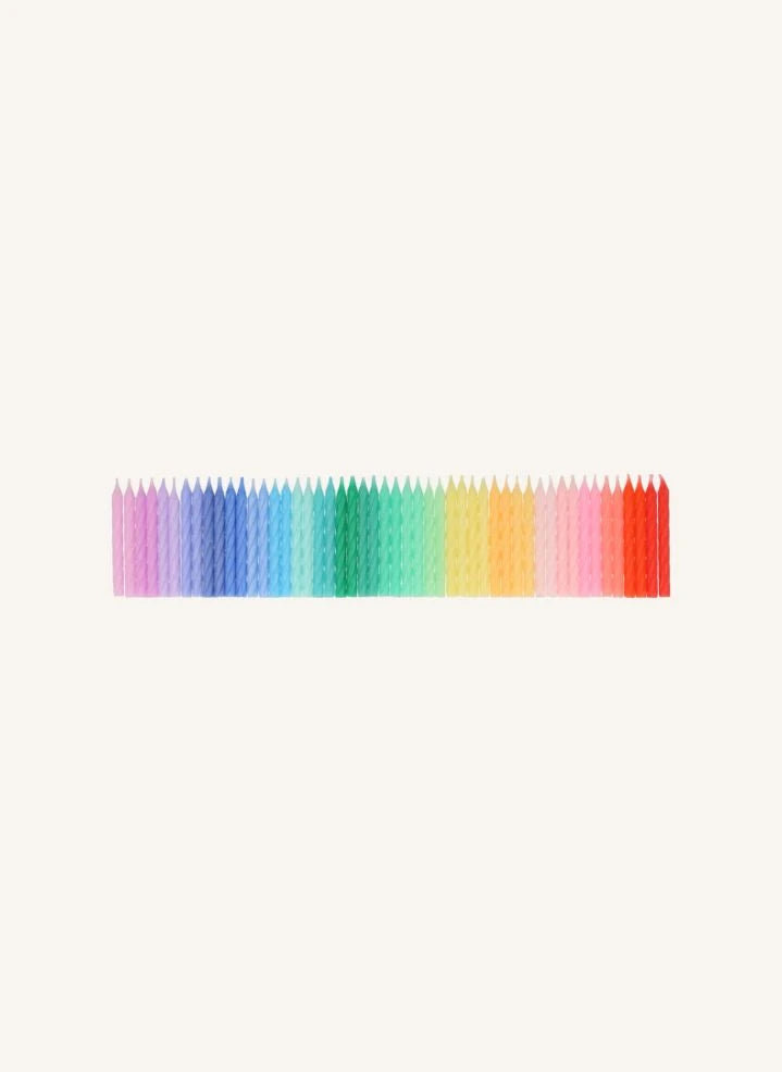 Meri Meri - Mini Twisted Rainbow Candles - Set of 50