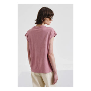 Pomandère - Cotton and Linen Jersey T-Shirt | Mauve