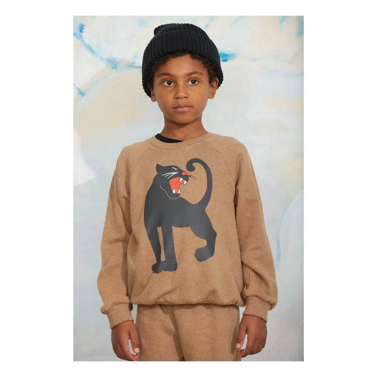Mini Rodini - Panther organic cotton sweatshirt | Brown