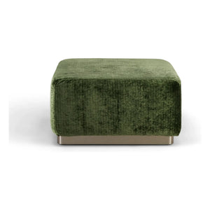 The Socialite Family - Shiny Thread Velvet Round Pouf | Olive Green