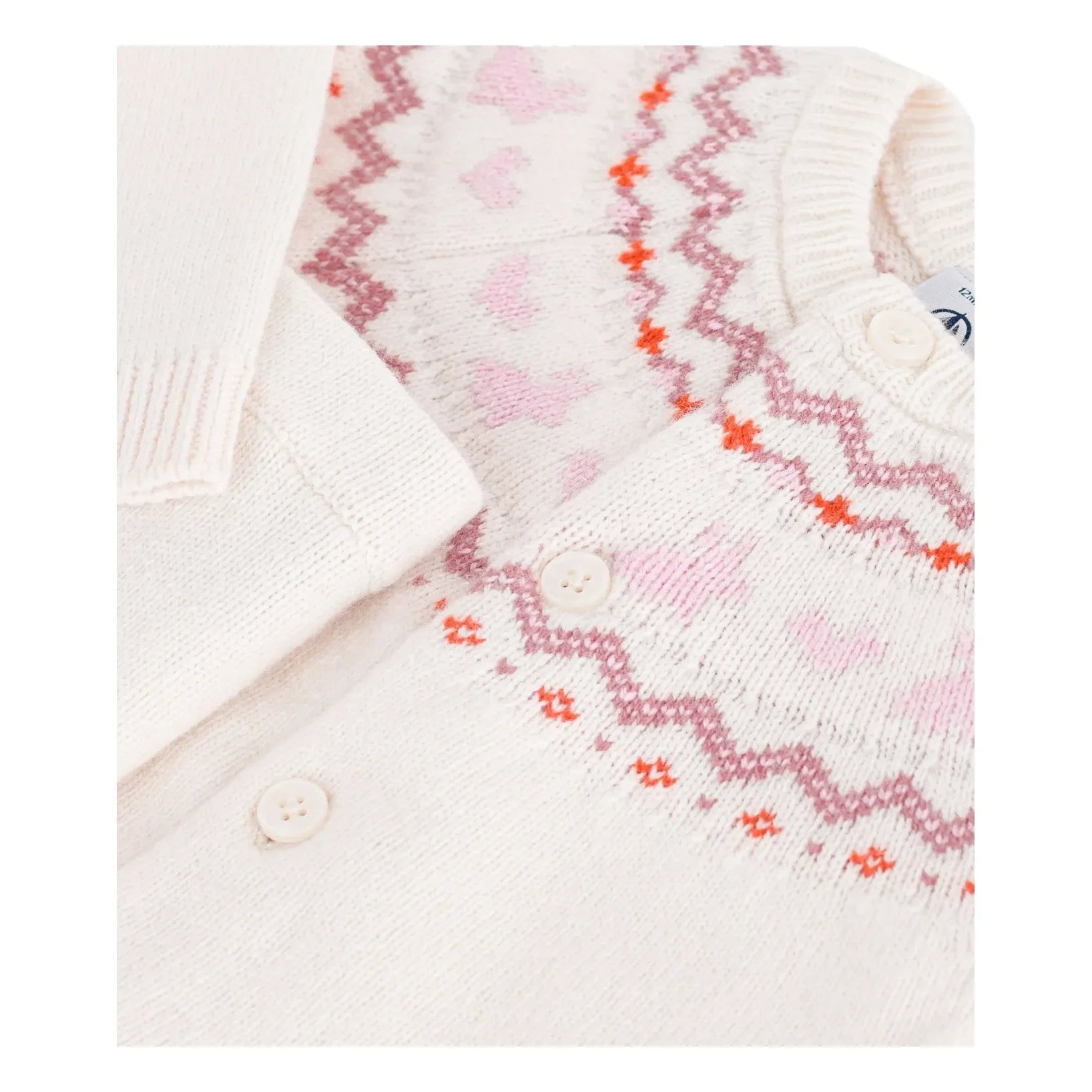 Petit Bateau - Wool Jacquard Cardigan and Pants Set | Pink