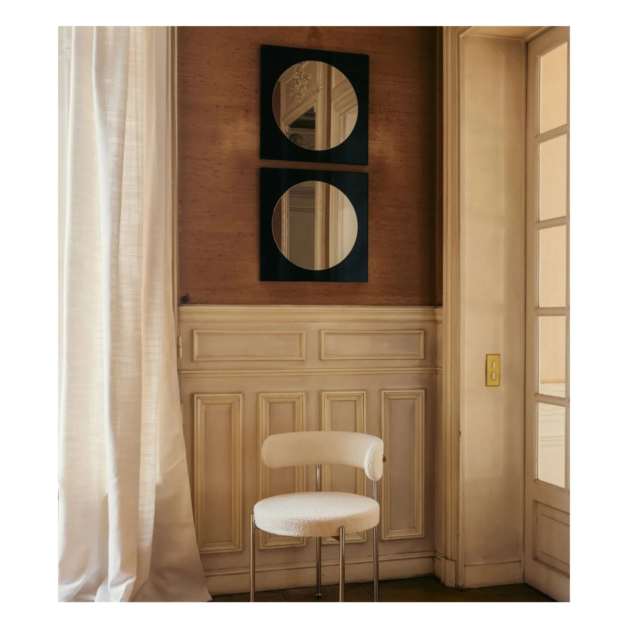 The Socialite Family - Black Lacquered and Bronzed Wooden Mirror Letizia | Black