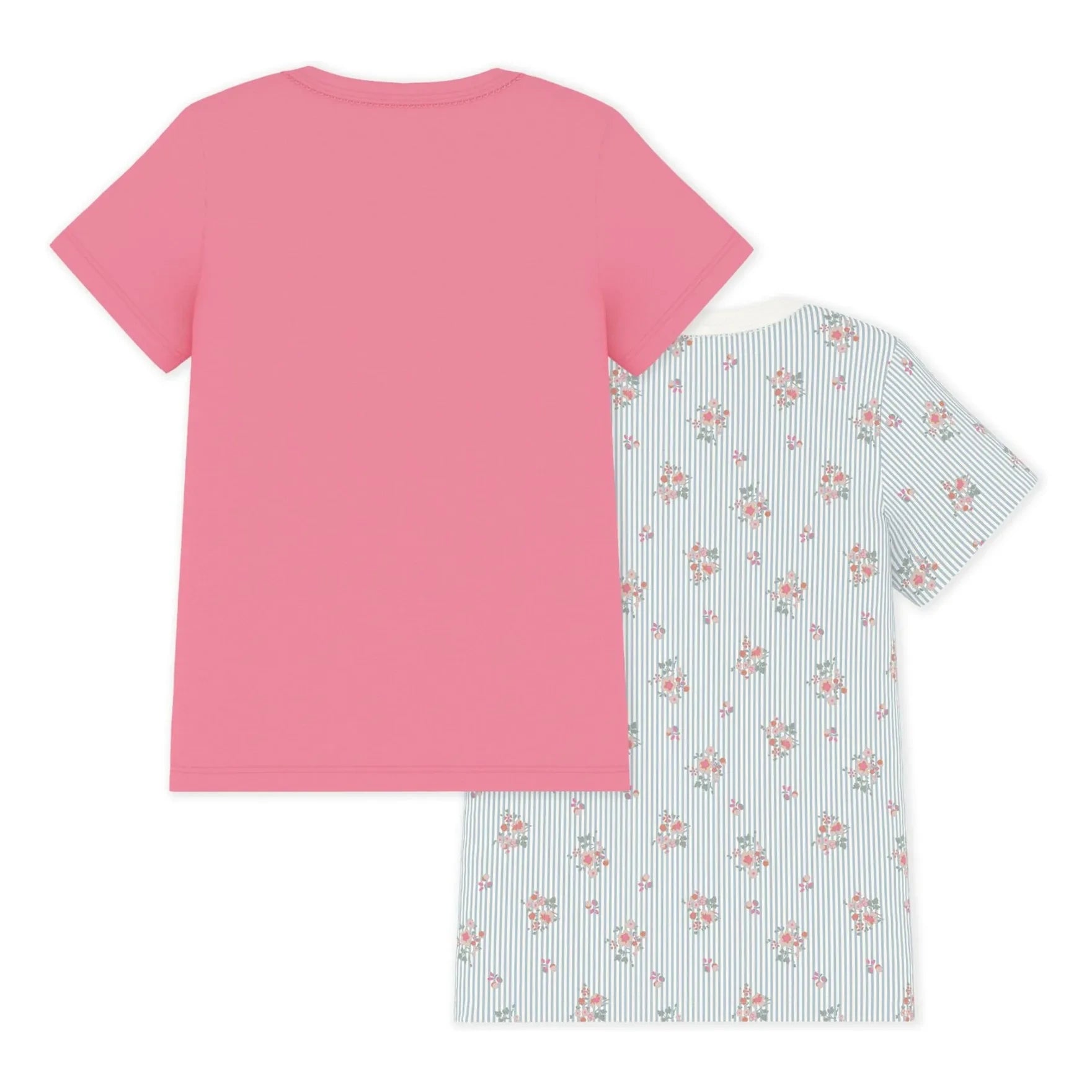 Petit Bateau - Batch 2 Floral Pattern T-Shirts | Pink