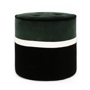 Maison Sarah Lavoine - Leo Velvet Pouf | Chrome Green