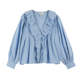 Emile et Ida - Blue Khadi Cotton Blouse