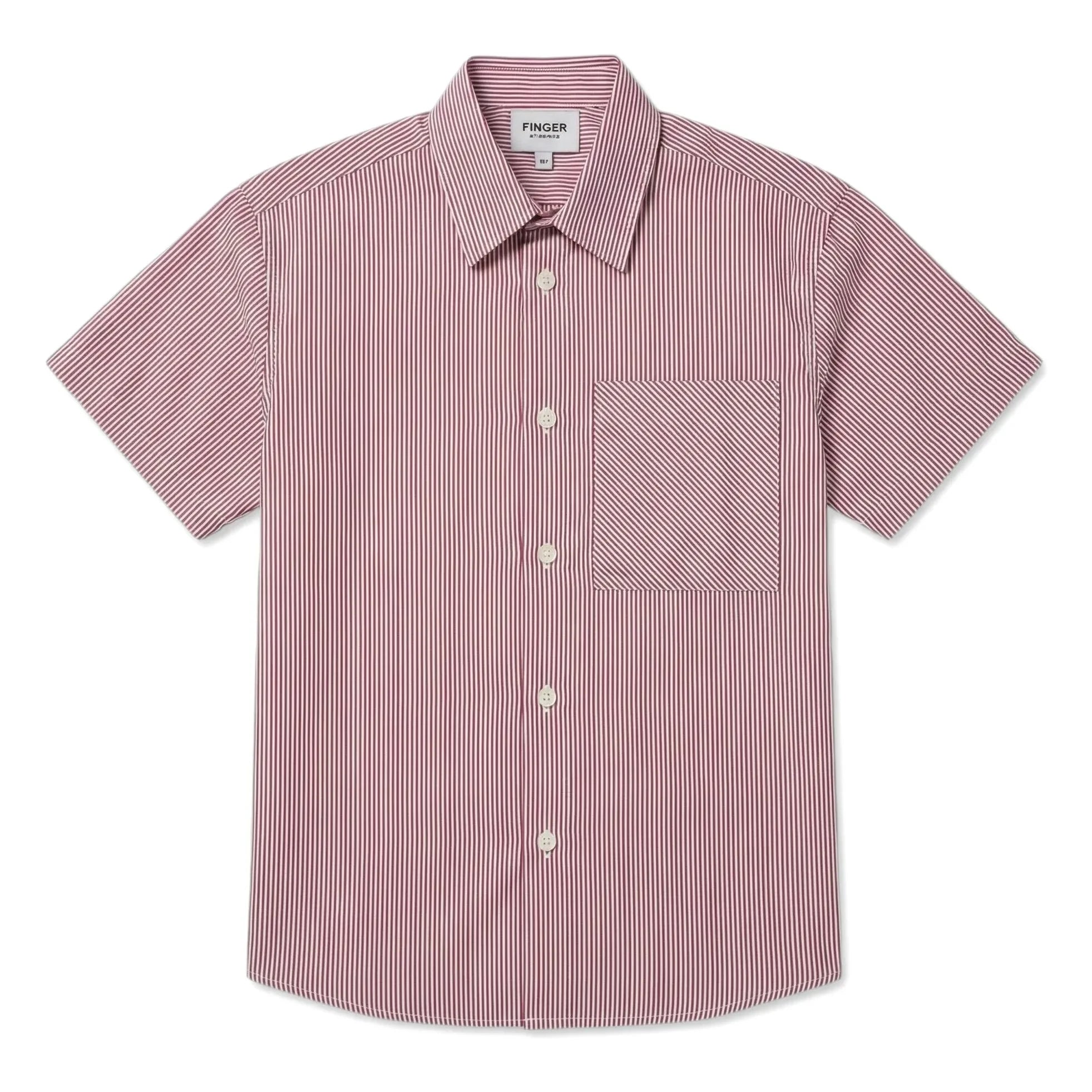 Finger in the nose - Rogue Striped Shirt | Brick Red