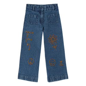 Emile et Ida - Blue Embroidered Jeans